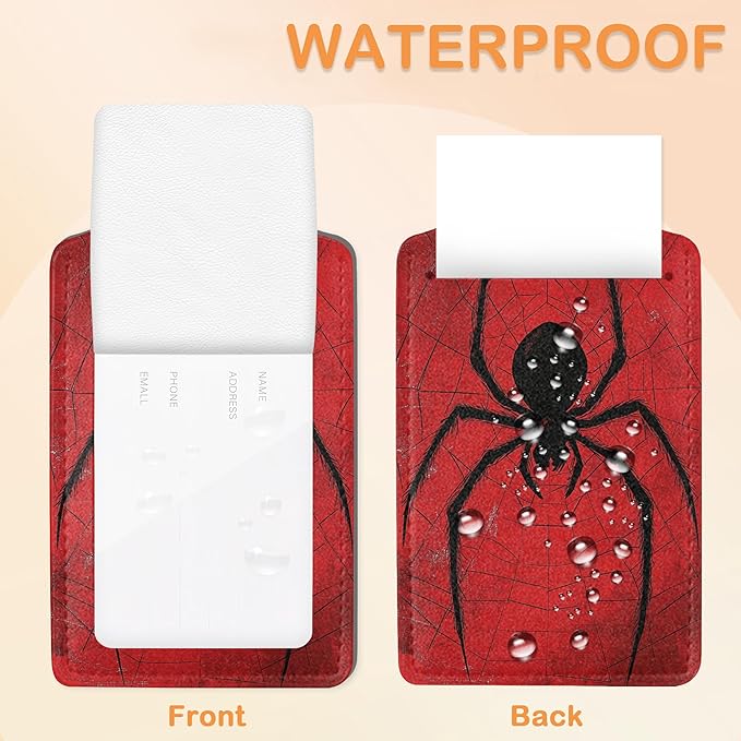 Red Web Spider 3 PCS Luggage Tags, Black Hanging Spider Leather Suitcase Tags with Privacy Cover Name Address Labels and Durable Steel Loop for Men/Women Travel Bag Suitcases