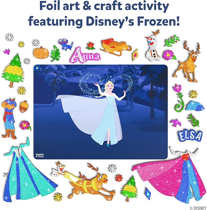 Skillmatics Foil Fun - Disney Frozen, Mess-Free Art, Craft Kits & Supplies, DIY Creative Activity, Travel Toys, Christmas Gifts for Fans of Elsa, Anna, Olaff, Girls, Boys, Ages 4, 5, 6, 7, 8, 9