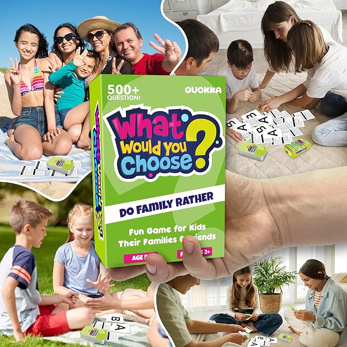 QUOKKA Board Games for Kids 8-12 Years - Family Edition - Card Game for Kids Ages 6-8 - What Would You Choose - Pick Your Answer - Improved Version
