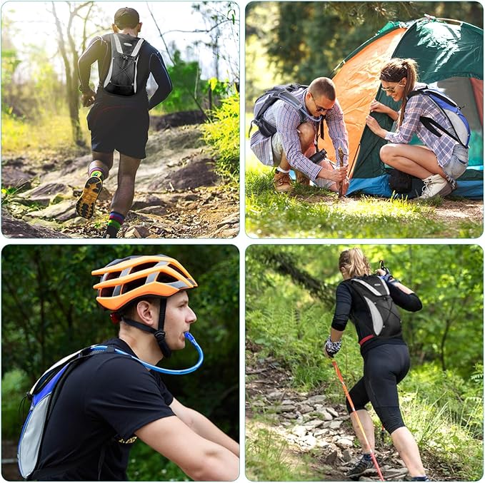 KUYOU Running Hydration Vest - Lightweight Insulated Hydration Backpack with 2L Water Bladder, Adjustable Chest Straps and Reflective Water Backpack for Trail Running Marathon Race Hiking Cycling