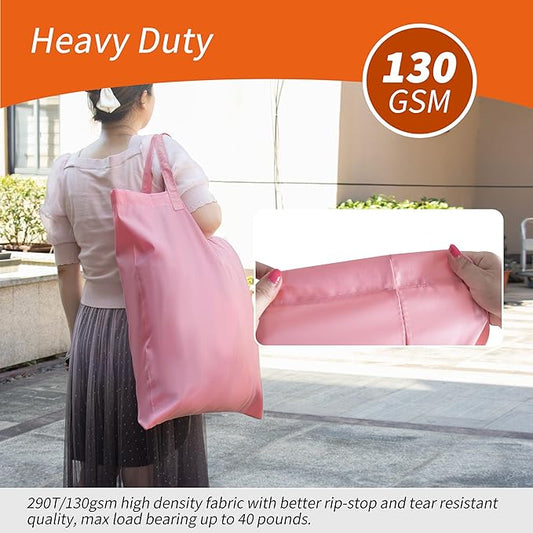 Polecasa Small Heavy Duty Laundry Bag with 130gsm Tear Resistant Fabric and Handles, Easy to Carry Durable Dirty Clothes Drawstring Bag, Perfect for College Dorm, Travel 21”x24”, Pink