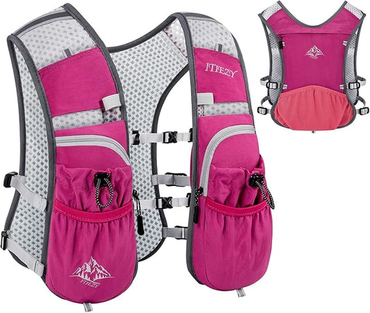 Running Hydration Vest for Women Men - Waterproof Running Water Backpack Hydration Pack with 12 Pockets, Lightweight Water Vest for Hiking Trail Cycling Marathon Race