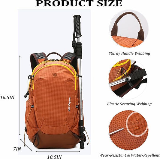 W WINTMING Small Hiking Backpack Travel Backpacks 20L Lightweight Hiking Daypack for Women Men Camping Daily Commuting (Black)