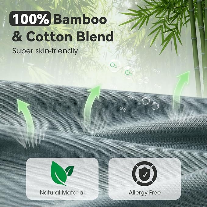 3D Bamboo Cotton Sleep Mask with Bluetooth 5.4 Headphone, Music Wireless Bluetooth Blackout Eye Mask for Side Sleepers, Earphones HD Speaker Microphone for Travel, Gifts for Women Men, Grey