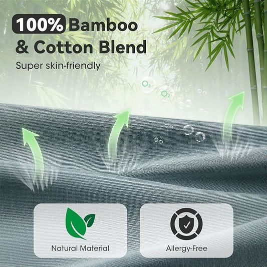 3D Bamboo Cotton Sleep Mask with Bluetooth 5.4 Headphone, Music Wireless Bluetooth Blackout Eye Mask for Side Sleepers, Earphones HD Speaker Microphone for Travel, Gifts for Women Men, Grey