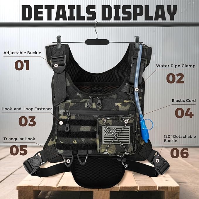 Hydration Vest with 2L Water Bladder for Men and Women,Lightweight Adjustable Hydration Backpack,Reflective Running Vest Chest Bag for Climbing Cycling Hiking