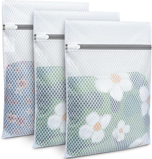 BAGAIL Laundry Bags Mesh Wash Bag for Intimates Lingerie and Delicates,3Pcs(Honeycomb,3M)
