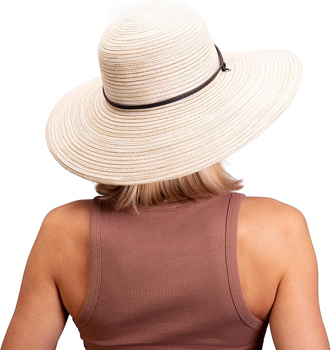 Sloggers Women's Wide Brim Braided Sun Hat with Wind Lanyard - UPF 50+ Maximum Sun Protection