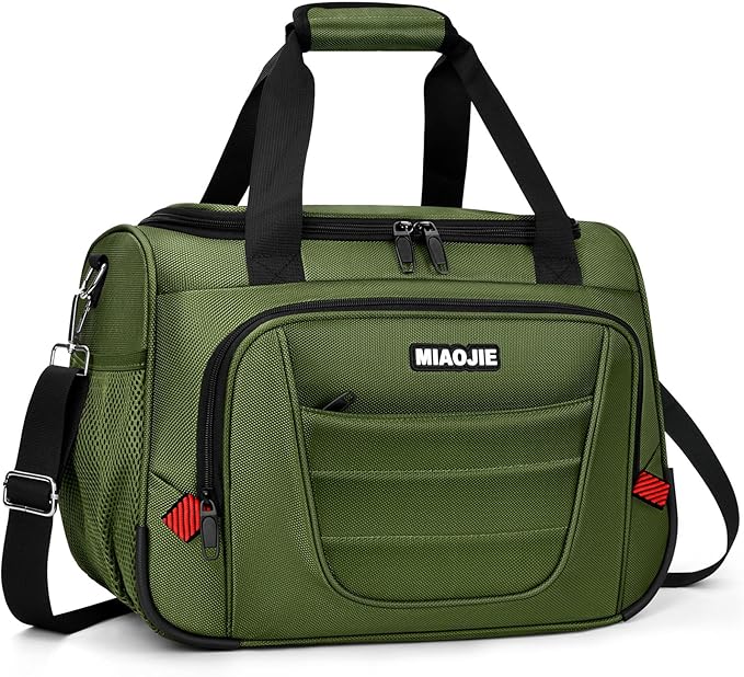 Underseat Carry On luggage Bag Airplanes Personal Item Bags, Gym Bag for Men Weekender Overnight Travel Tote Bag Shoulder Small Softside Carry on Luggage Travel Duffel Bags For Men,16 IN Green
