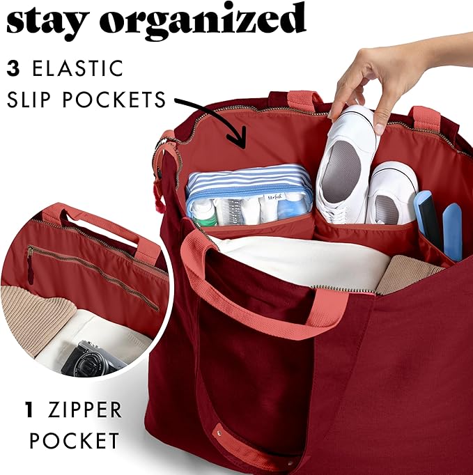 Fit & Fresh Large Beach Bag for Women - Extra Large Travel Tote With Pockets