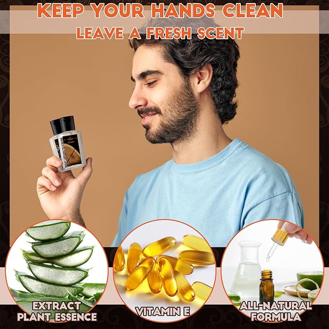 Frienda 24 Pcs Mini Hand Sanitizers Bulk Travel Size Men Scented Hand Sanitizers 1 Fl oz Pocket Sanitizing Moisturizes Cleans Hands for Men Adults Coworker Family Office Travel Christmas Party Gifts