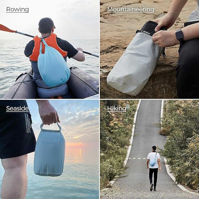 Bee Nesting Ultralight Dry Bag Set for Backpacking, Waterproof Dry Sack for Camping, Hiking, Motorcycle, Lightweight Stuff Sack Set of 3 Pack