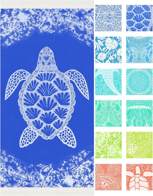 Thin Turkish Beach Towel Lightweight Soft Cotton Extra Large XL Oversized Sand Free Sandproof Absorbent Quick Dry Towels Cloud Bath Pool Travel Compact Essentials Accessories for Adult Gifts