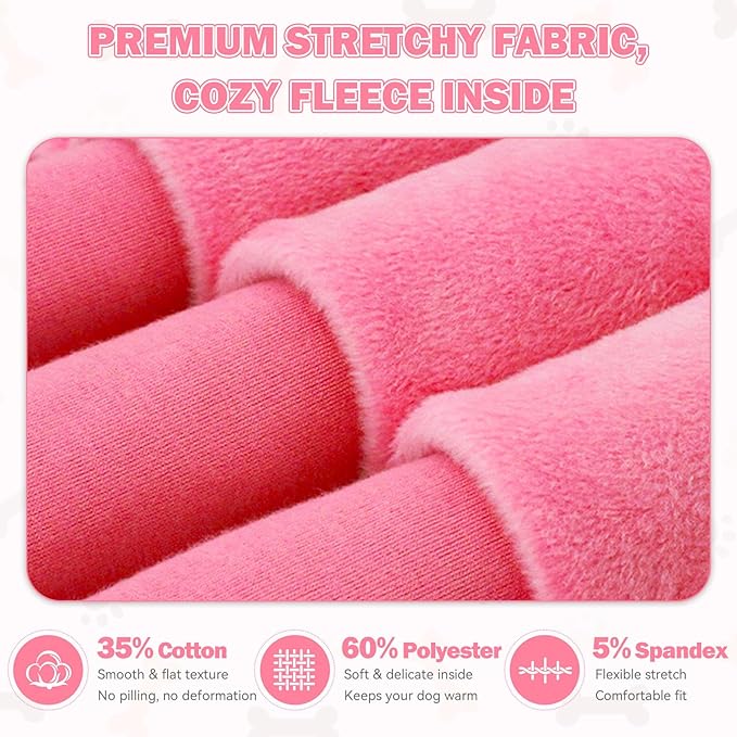 Dog Sweaters,Dog Hoodie,Cozy Fleece Interior Sweatshirt with Hood & Pocket,Leash Hole,Pet Clothes Sweater for Small,Medium,and Large Dogs,Pink&L