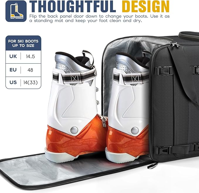 findway Ski Boot Bag, 55L Ski Boot bag Backpack 1680D Waterproof for Skis, Ski Helmet, Ski Boots, Snowboard & Accessories