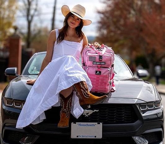 AMERICANPHOENIX 45L Elite Tactical Backpack | 3X Stronger Work & Military Backpack | Water Resistant and Heavy Duty | 3 Day MOLLE Bug Out Bag (Rose Pink)