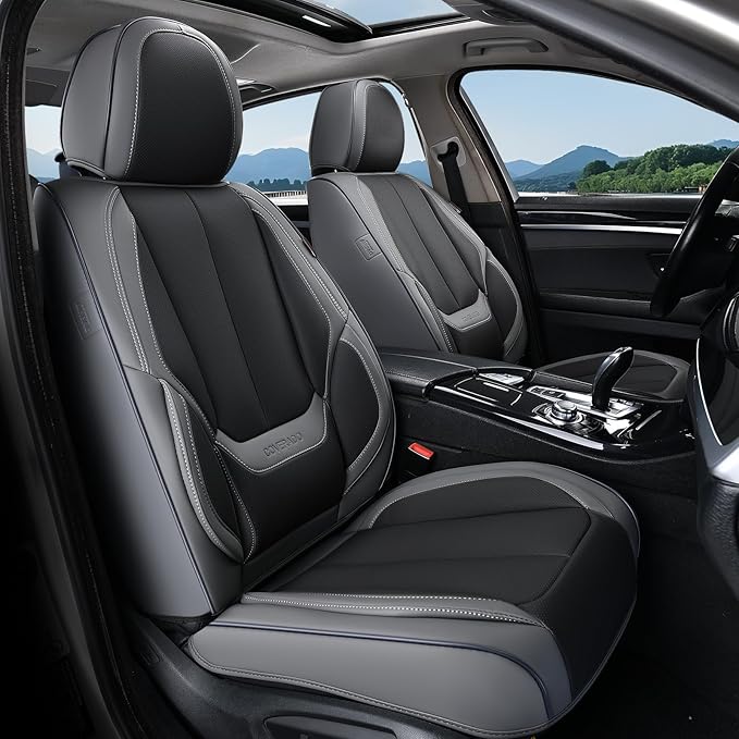 Coverado Seat Covers, Car Seat Covers Front Seats, Car Seat Cover, Car Seat Protector Waterproof, Car Seat Cushion Nappa Leather, Seat Covers Carseat Cover Universal Fit for Most Cars