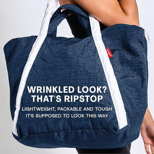 Bodysurf Beach Bags Waterproof Sandproof - Packable Foldable Nylon Zipper Tote Bag for Travel Lightweight, Pool, Boat, Cruise