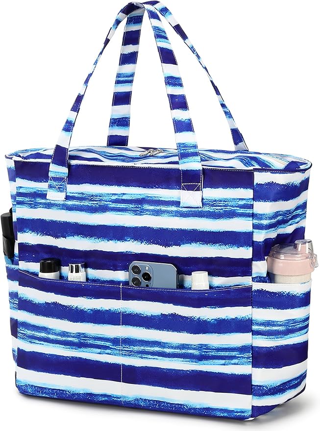 Bluboon Waterproof Beach Tote Pool Bags for Women Ladies Extra Large Carry On Bag With Wet Compartment for Weekender Travel