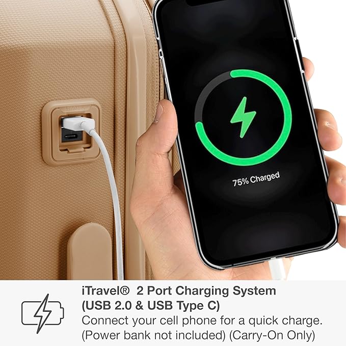 Traveler's Choice Pagosa Indestructible Hardshell Expandable Spinner Luggage, Latte Beige, 3-Piece Set (22/26/30)