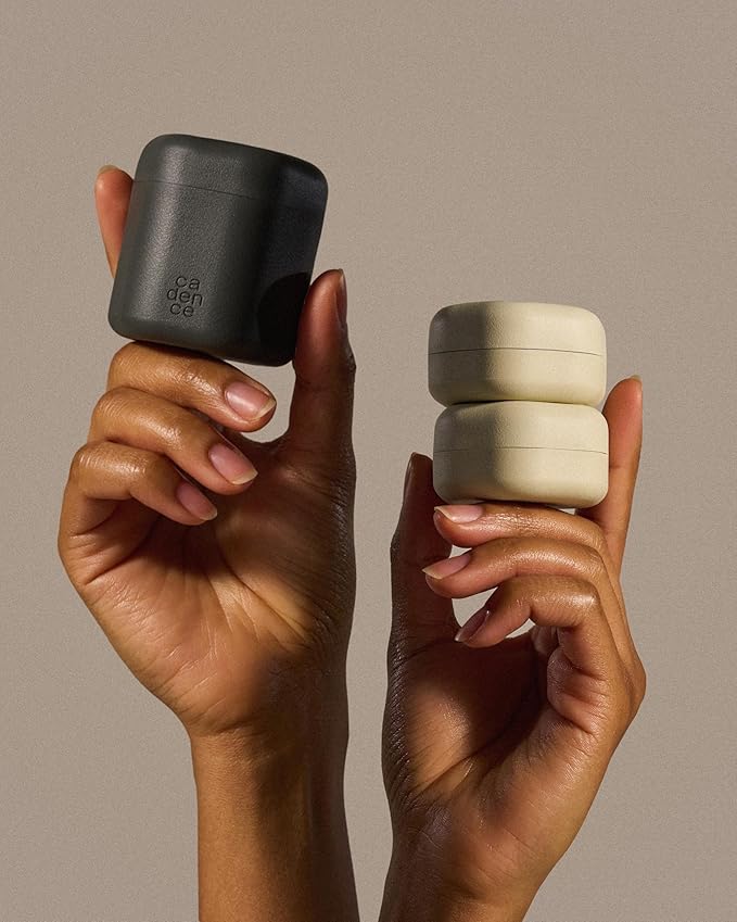 Cadence Travel Containers - Full Skincare Set - Magnetic Containers with Lids,Carry On Travel Essentials For Women/Men - 2 Small (0.56oz), 4 Medium Capsules (1.32oz), & Extender (1.43oz) - Eucalyptus