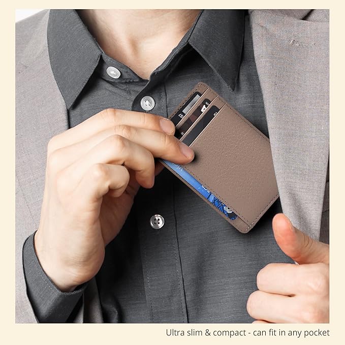 Oak Leathers Leather Slim Minimalist Wallet for Men & Women RFID Front Pocket Leather Card Holder Wallets
