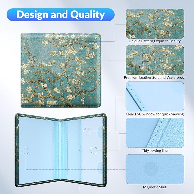 Car Registration and Insurance Card Holder，Vehicle Glove Box Car Organizer，Accessories Case for Storing Driving Licences, Cards, Documents