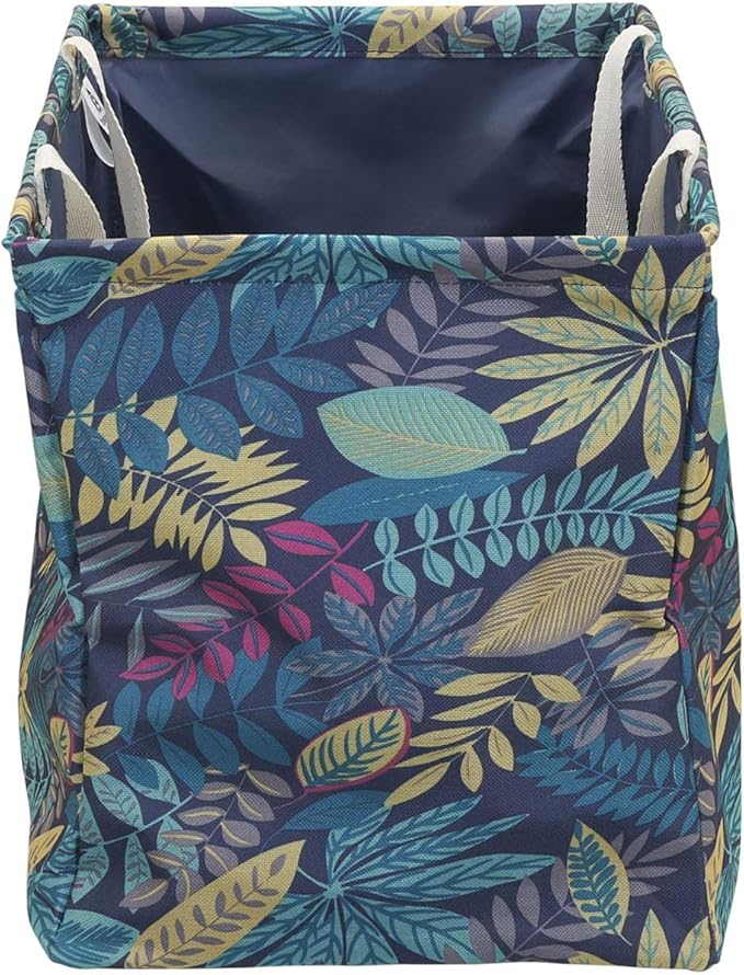 Household Essentials Large Canvas Utility Tote Bag with Handles | Collapsible Storage Basket for Laundry, Groceries, College, Beach, Car & More | Water-Resistant Lining | 11"x22"x13"