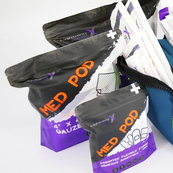 Lightning X Value Compact Medic First Responder EMS/EMT Stocked Trauma Bag w/Basic Fill Kit A - Blue