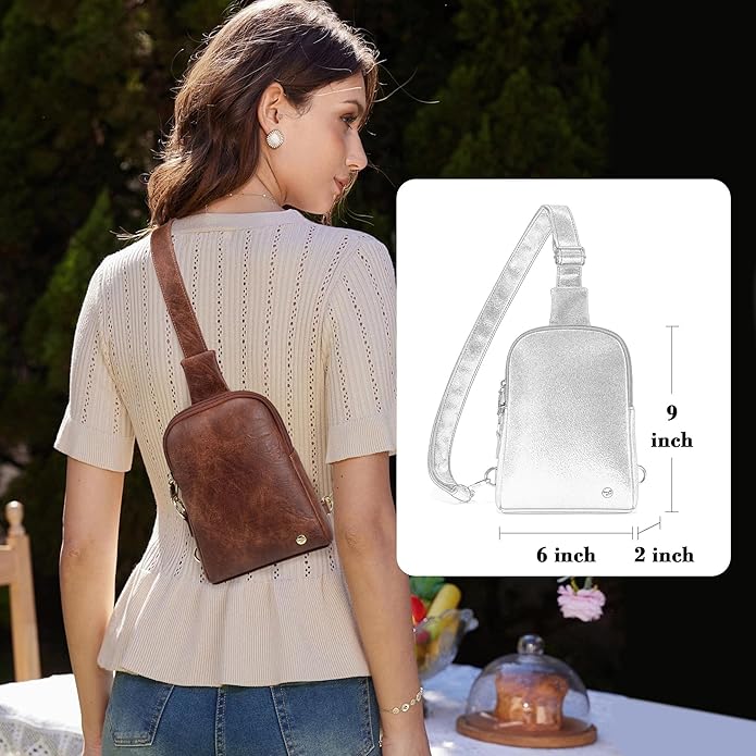 INICAT Travel Small Crossbody Sling Bags Women Cross Body Purses Passport Holder Vegan Leather Fanny Packs Birthday Gifts