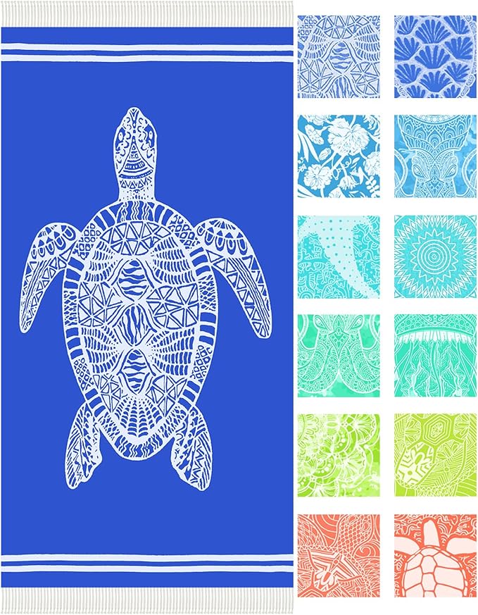 Thin Turkish Beach Towel Lightweight Soft Cotton Extra Large XL Oversized Sand Free Sandproof Absorbent Quick Dry Towels Cloud Bath Pool Travel Compact Essentials Accessories for Adult Gifts