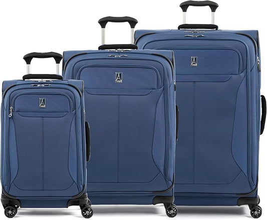 Travelpro Tourlite Softside 3-Piece Set, Expandable Luggage, 4 Spinner Wheels, Lightweight Suitcase, 21" Carry-On, 25" Checked Medium, 29 Check Large, Blue