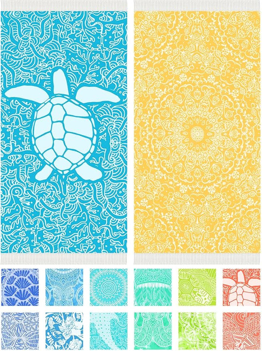 Thin Turkish Beach Towel Lightweight Soft Cotton Extra Large XL Oversized Sand Free Sandproof Absorbent Quick Dry Towels Cloud Bath Pool Travel Compact Essentials Accessories for Adult Gifts