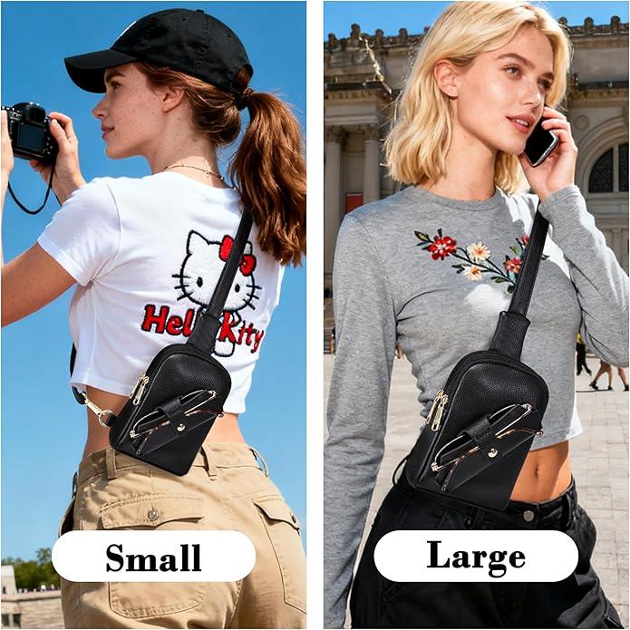 INICAT Travel Small Crossbody Sling Bags Women Cross Body Purses Passport Holder Vegan Leather Fanny Packs Birthday Gifts