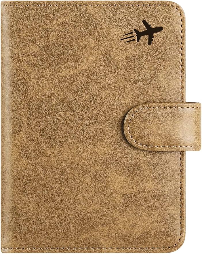 Passport Holder Cover Wallet RFID Blocking Leather Card Case Travel Accessories for Women Men (#Brown)