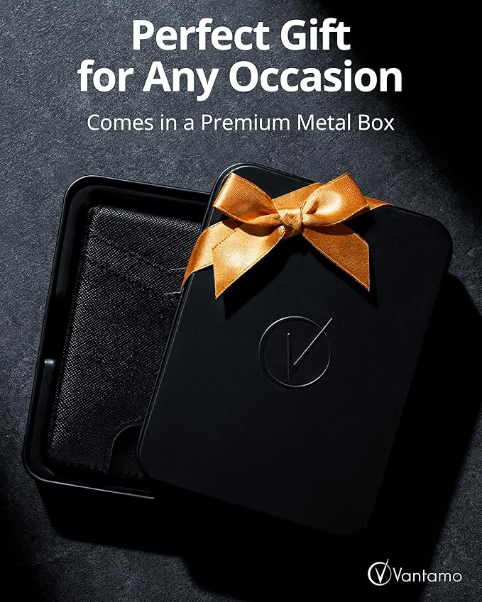 Vantamo Premium Wallet for Men with Money Clip & Card Holder, Compact & Slim Wallet with RFID, 8-12 Cards, Perfect Gifts for Men