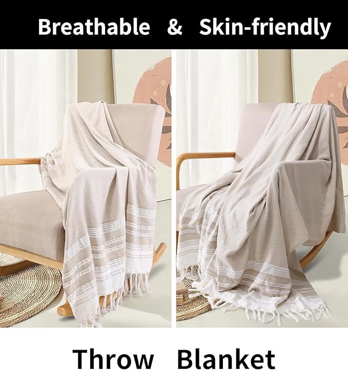 Extra Large Turkish Beach Towel Boho Beach Throw Blanket Adult Women Summer Vacation Essentials Cruise Accessories Pool Gear Must Haves Swim Stuff Necessities Oversized Thin Sandrpoof Compact