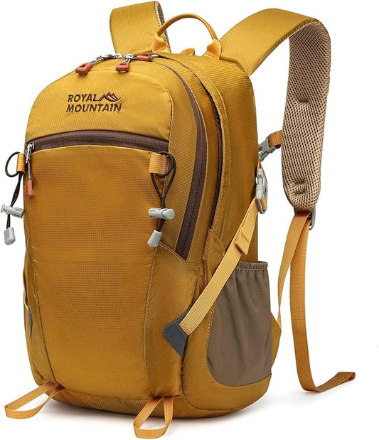 Small Hiking Backpack With Rain-cover, 20L Travel Backpacks For Women Men, Camping Daypack Backpacks Lightweight, Durable Hiking Backpack Fit For Camping, Daily Commuting, Short Trips (Yellow)