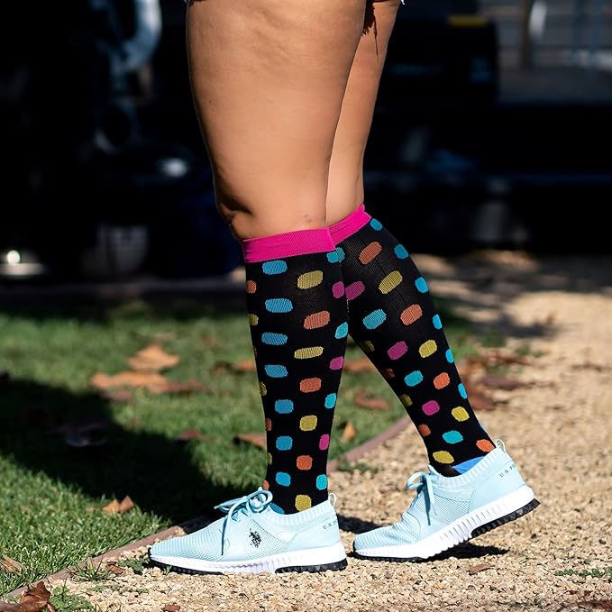 Wide Calf Compression Socks for Women & Men Extra Large Size Support Socks for Nurses Running Pregnant Travel, 15-20 mmHg