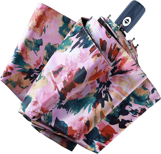 FDJASGY UV Sun Umbrella Compact Folding Travel Umbrella Auto Open Close Compact Folding Rain Umbrellas for Women Men Blocking UV 99.98%