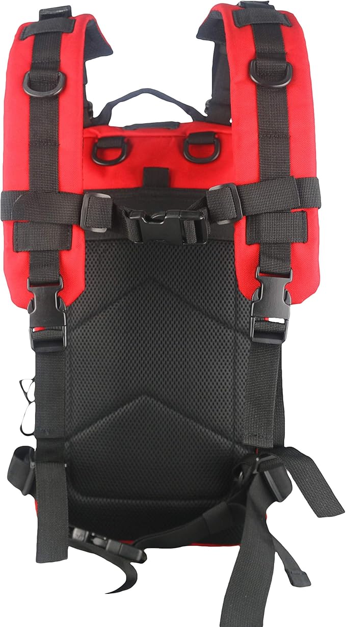 Lightning X Stocked EMS/EMT Trauma & Bleeding First Aid Responder Medical Backpack + Kit (Red)