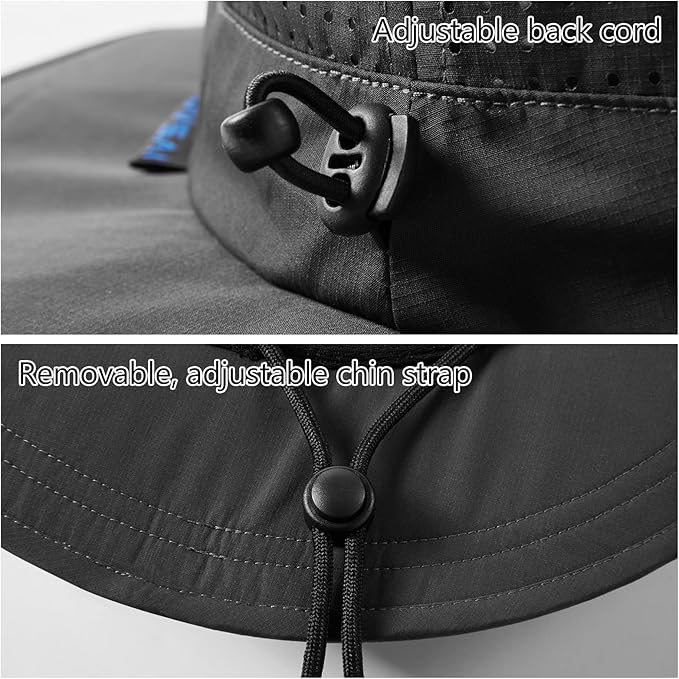 UPF 50+ Bucket Sun Hat with Laser Perforated Mesh Cooling Adjustable Breathable Lightweight for Outdoor Men Women