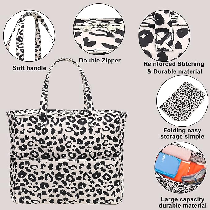 Bluboon Waterproof Beach Tote Pool Bags for Women Ladies Extra Large Carry On Bag With Wet Compartment for Weekender Travel
