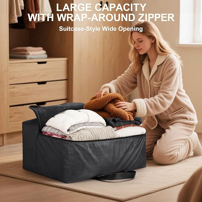 SUNUP Large Duffle Bag for Travel, 80L Foldable Travel Duffel Bag for Men Women, Waterproof Carry On Overnight Weekender Moving Storage Bags, Black