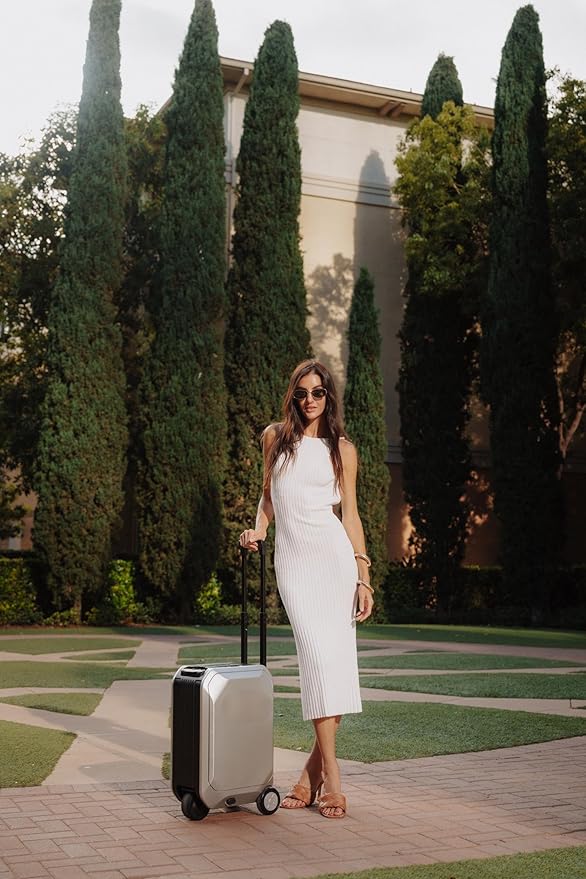 AOTOS Rideable Electric Luggage – 22" App-Controlled Ride-On Carry-On with Inline Skate Wheels, TSA-Approved Hardshell, Zipperless Design (22x14x9 Inches)