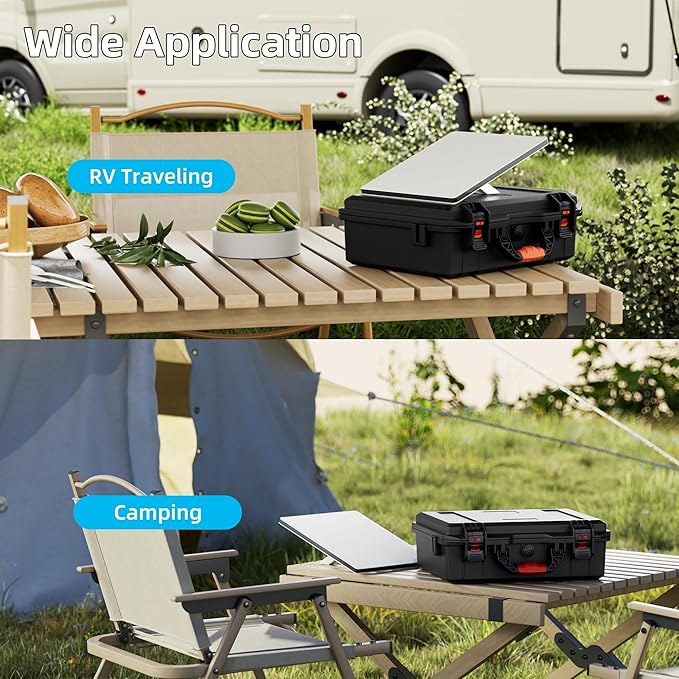 Starlink Mini Case, Waterproof Hard Travel Star Link Case for Mini Starlink with Molded Foam for Accessories, Lockable Storage Bag Black