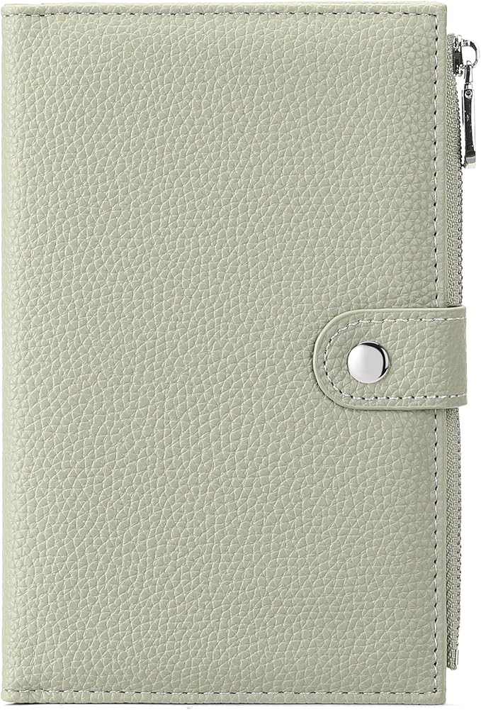 Passport Holder for Women Leather Passport Wallet for Travel RFID Blocking Passport Wallet Credit Card Holder with Zipper Pocket