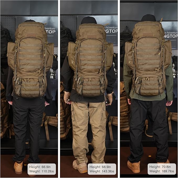 Mardingtop 60L Military Internal Frame Backpack for Hiking,Camping,Hunting,Rucksack Backpack with Rain Cover