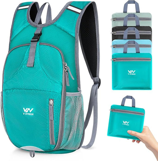 15L Foldable Hiking Backpack,Lightweight Packable Waterproof Machine Washable Daypack with Chest Strap,Small Folding Pack for Travel/Walking for Men&Women-0.52LB Green
