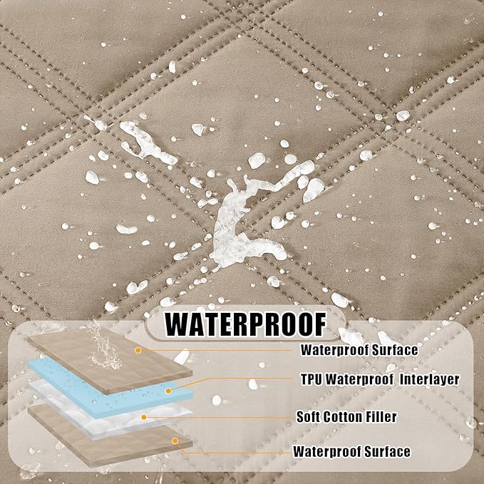 Smiry Waterproof Dog Bed Cover Blanket 40x80, Soft Reversible Pet Blanket, Washable Leakproof Cats Dogs Couch Cover for Sofa, Couch, Furniture, Lattice, Taupe/Taupe